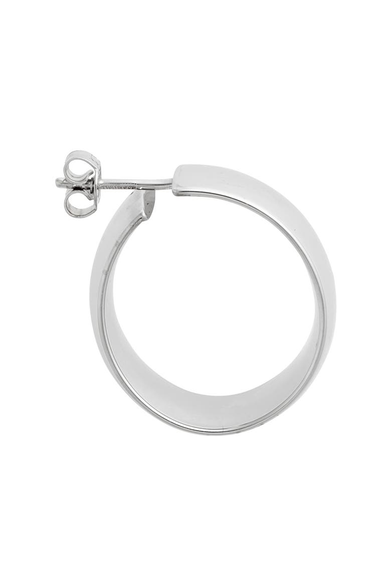 14K Gold 25mm Curved Hollow Hoops, Alternate, color, WHITE GOLD