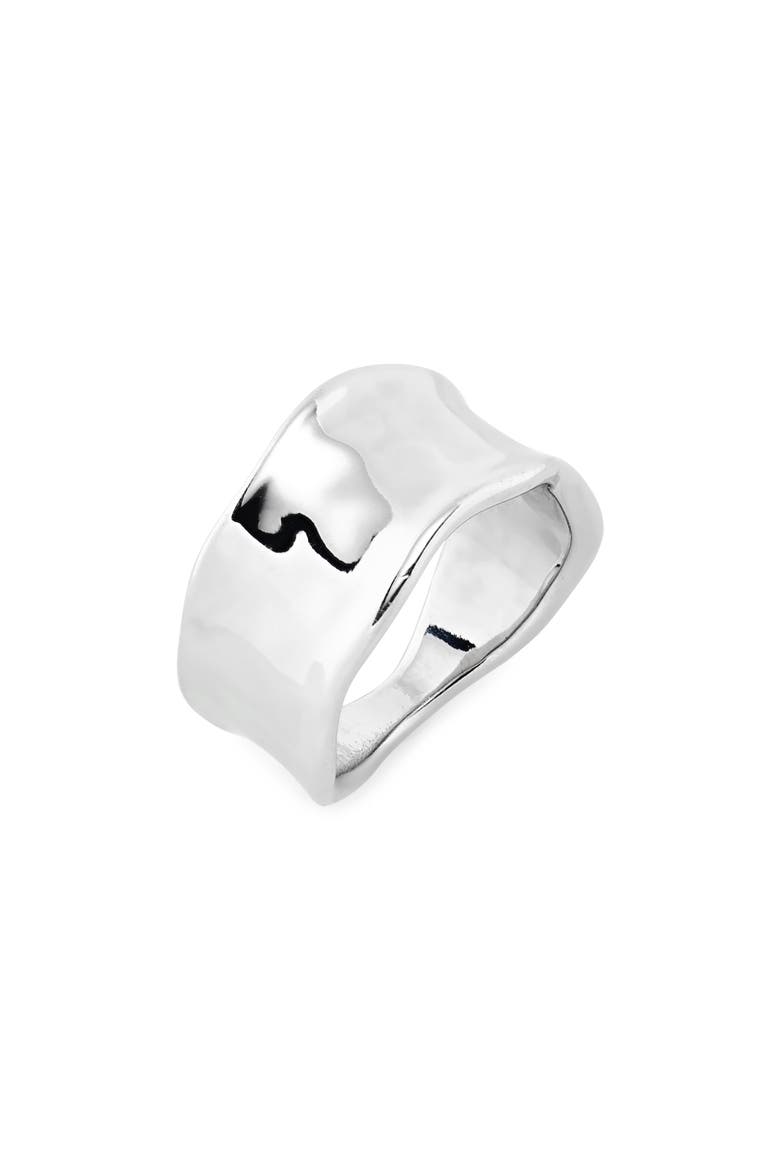 Molten Wide Band Ring, Main, color, RHODIUM