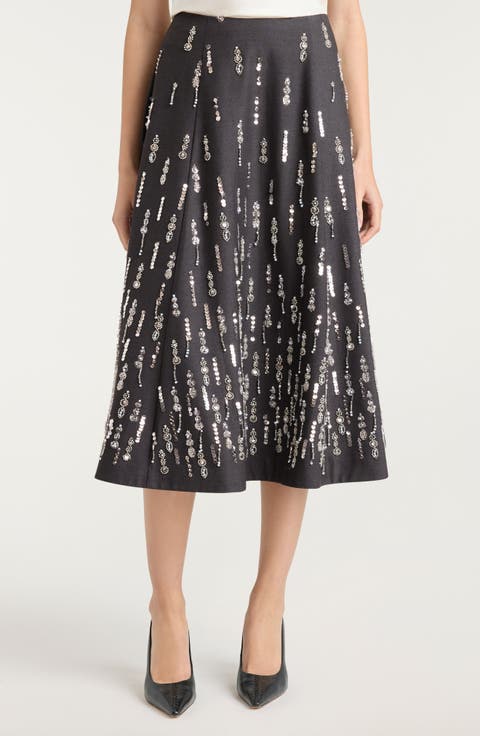 Selene Bead & Sequin Detail Skirt