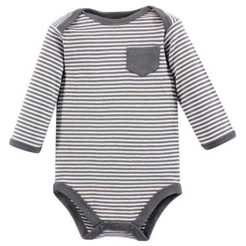 Touched By Nature Organic Cotton Long-sleeve Bodysuits In Multi