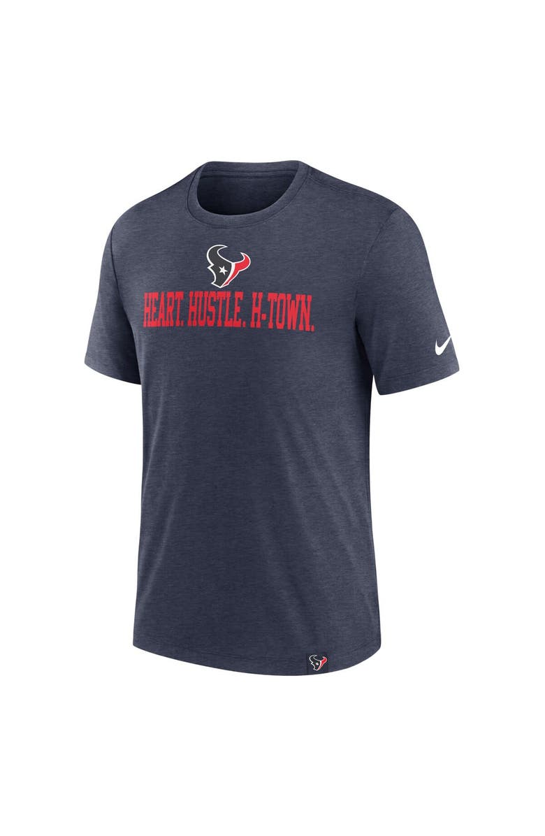 Nike Men's Nike Heather Navy Houston Texans Blitz Tri-Blend T-Shirt, Alternate, color, Heather Navy
