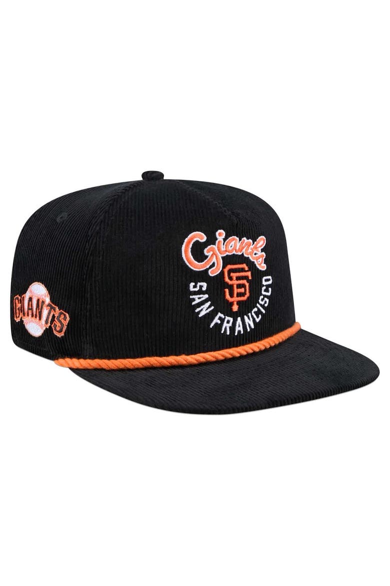 Men's New Era  Black San Francisco Giants Full Circle Corduroy Golfer Adjustable Hat, Main, color, Black