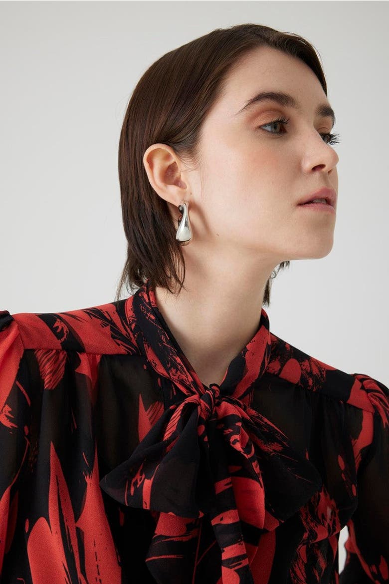 Agatha Sheer Chiffon Shirt, Alternate, color, RED-BLACK