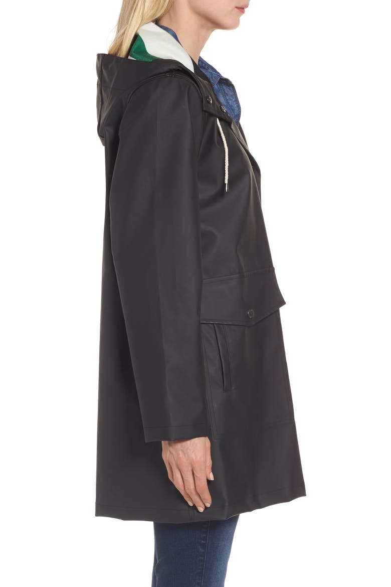 Surrey Hooded Rain Slicker, Alternate, color, BLACK