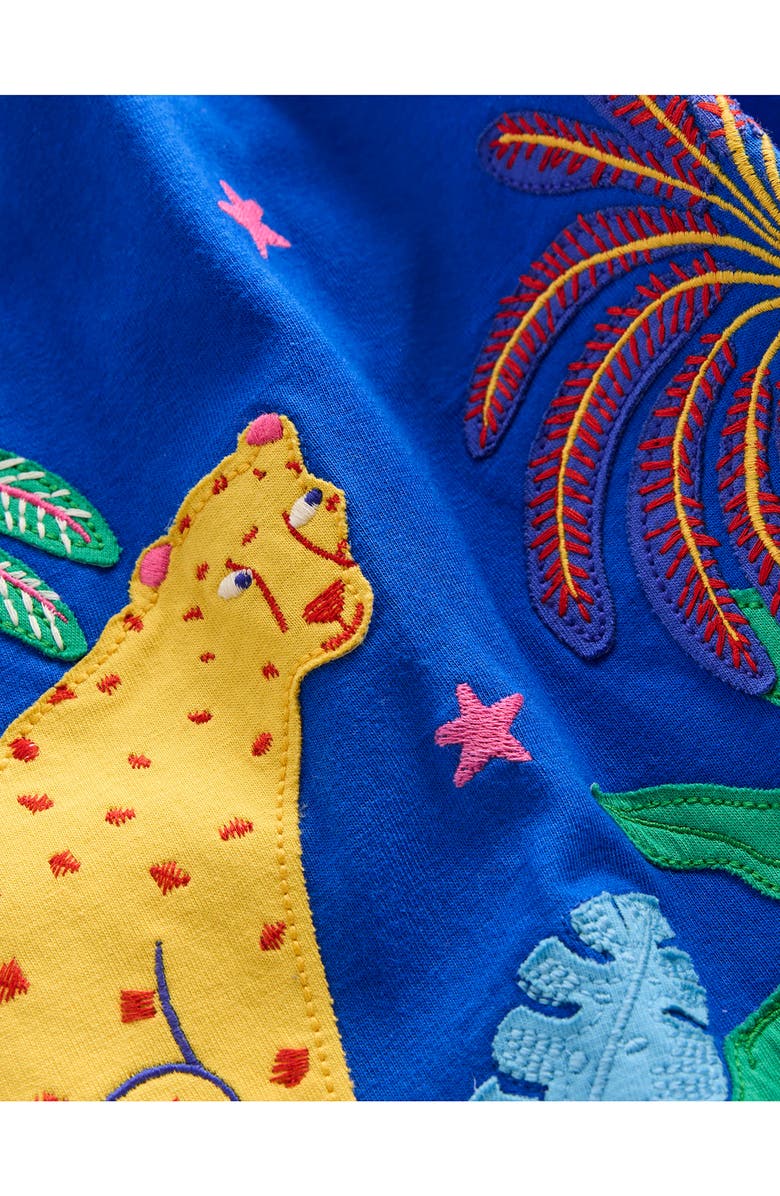 Mini Boden Kids' Clare Rain Forest Appliqué Smocked Cotton Dress, Alternate, color,