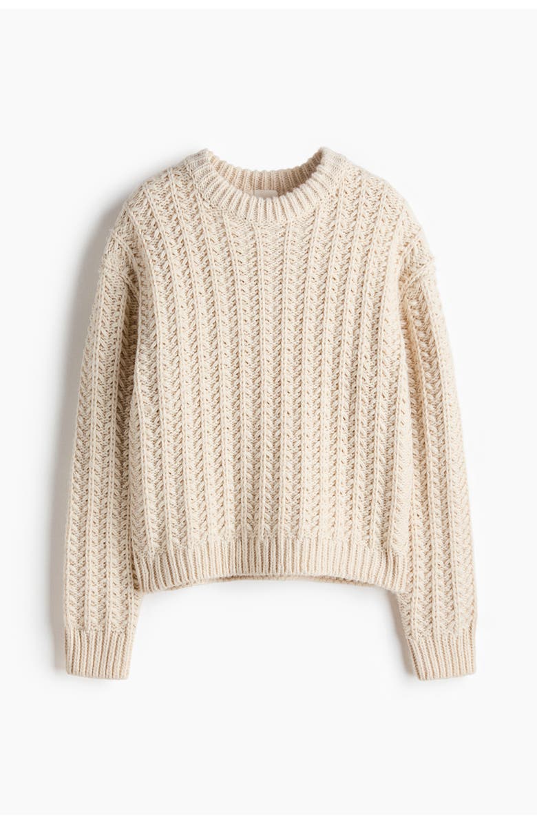 H&M Cable-knit Jumper, Main, color, Light Beige
