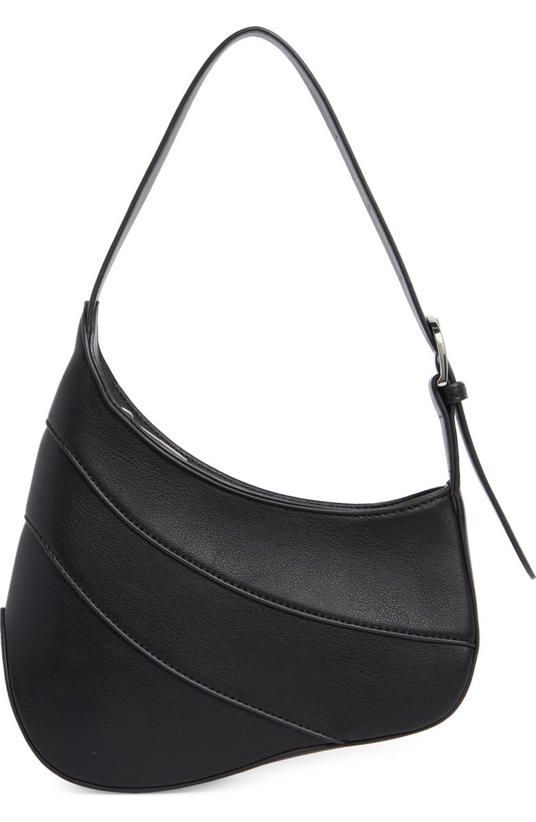 BCBG Layered Asymmetric Shoulder Bag, Main, color, Black