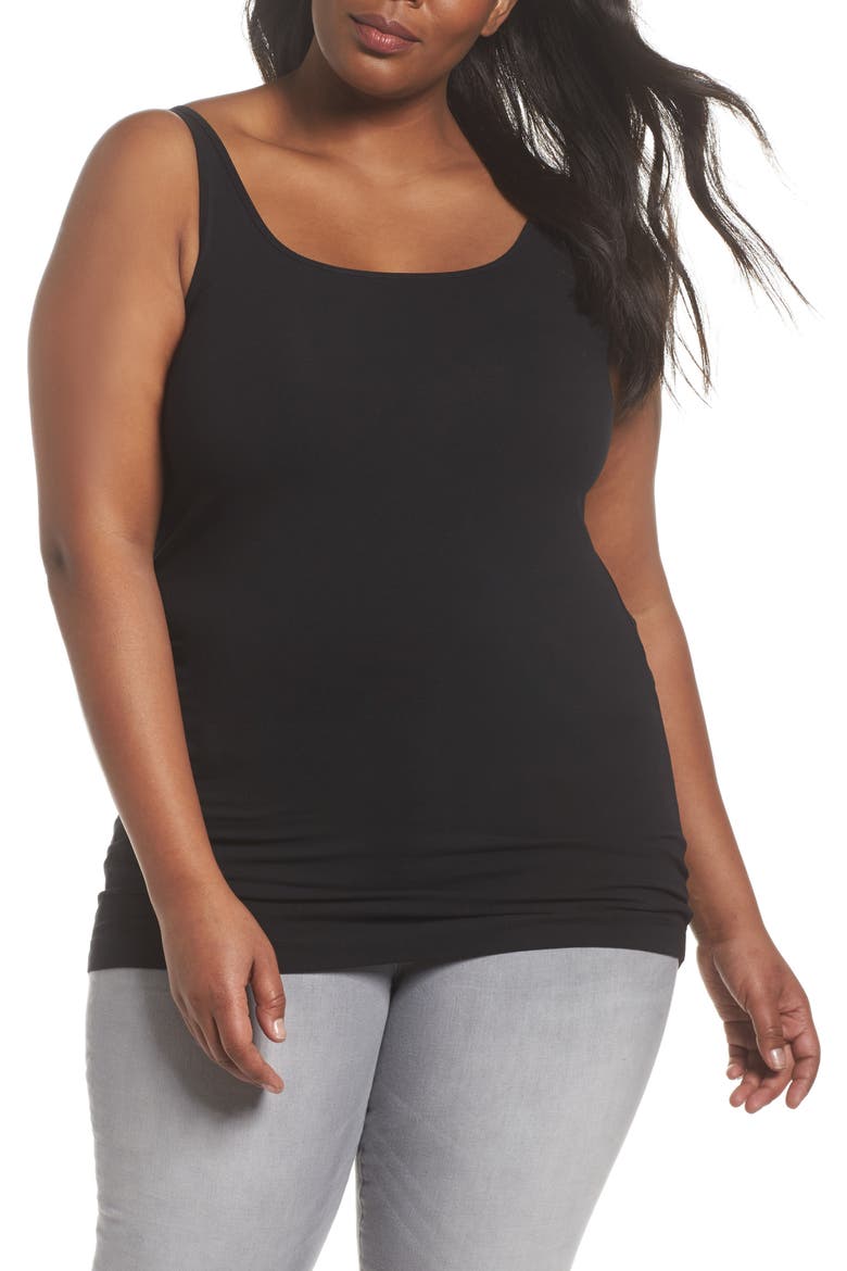 New Slim Strap Tank, Main, color, BLACK