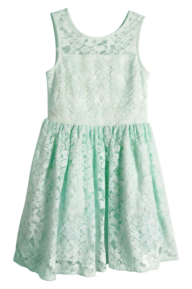 Kids' Sleeveless Lace Dress, Main, color, MINT