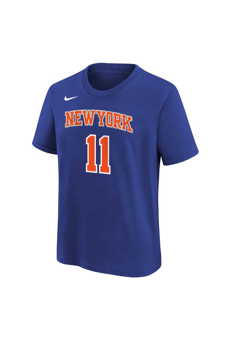 Youth Nike Jalen Brunson Blue New York Knicks Icon Name & Number T-Shirt, Alternate, color, Blue
