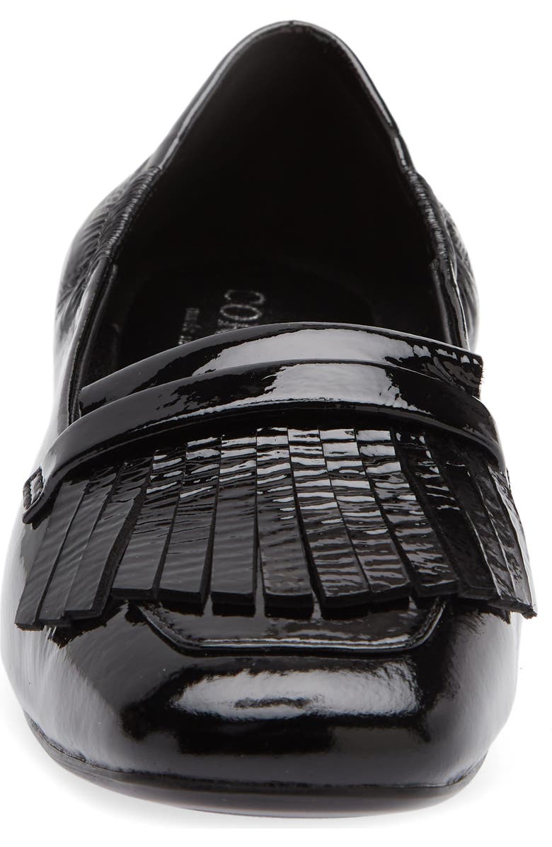Cordani Mistie Fringe Trim Loafer, Alternate, color, Black Patent
