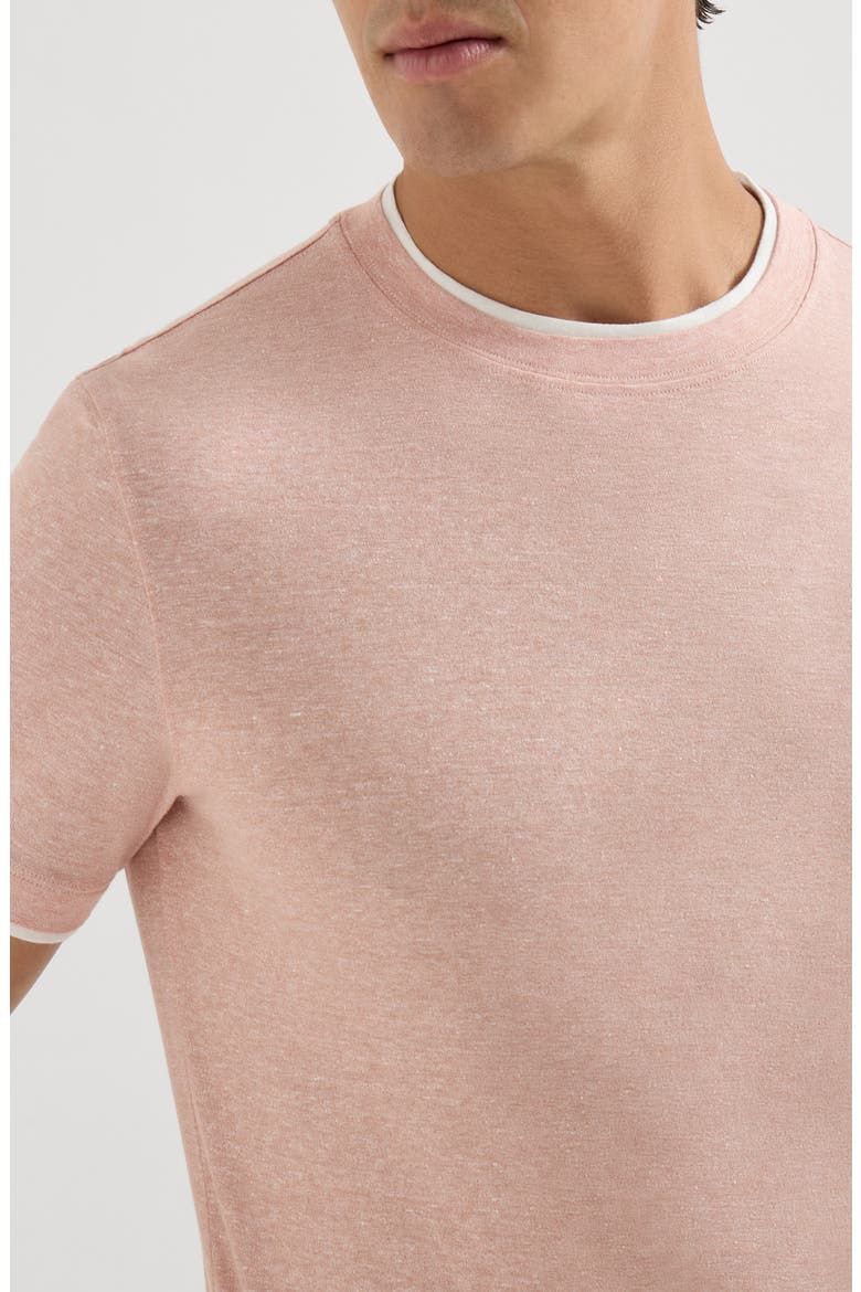 T-shirt with faux-layering, Alternate, color, Apricot