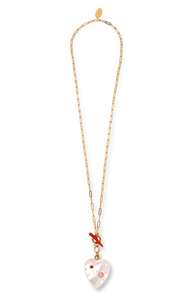 Lizzie Fortunato Two of Hearts Paperclip Chain Necklace, Main, color, 