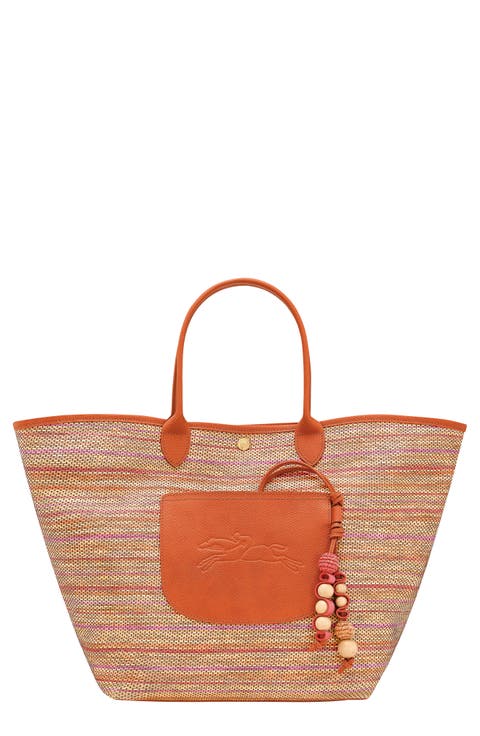Large Le Pliage Panier Rainbow Raffia Tote