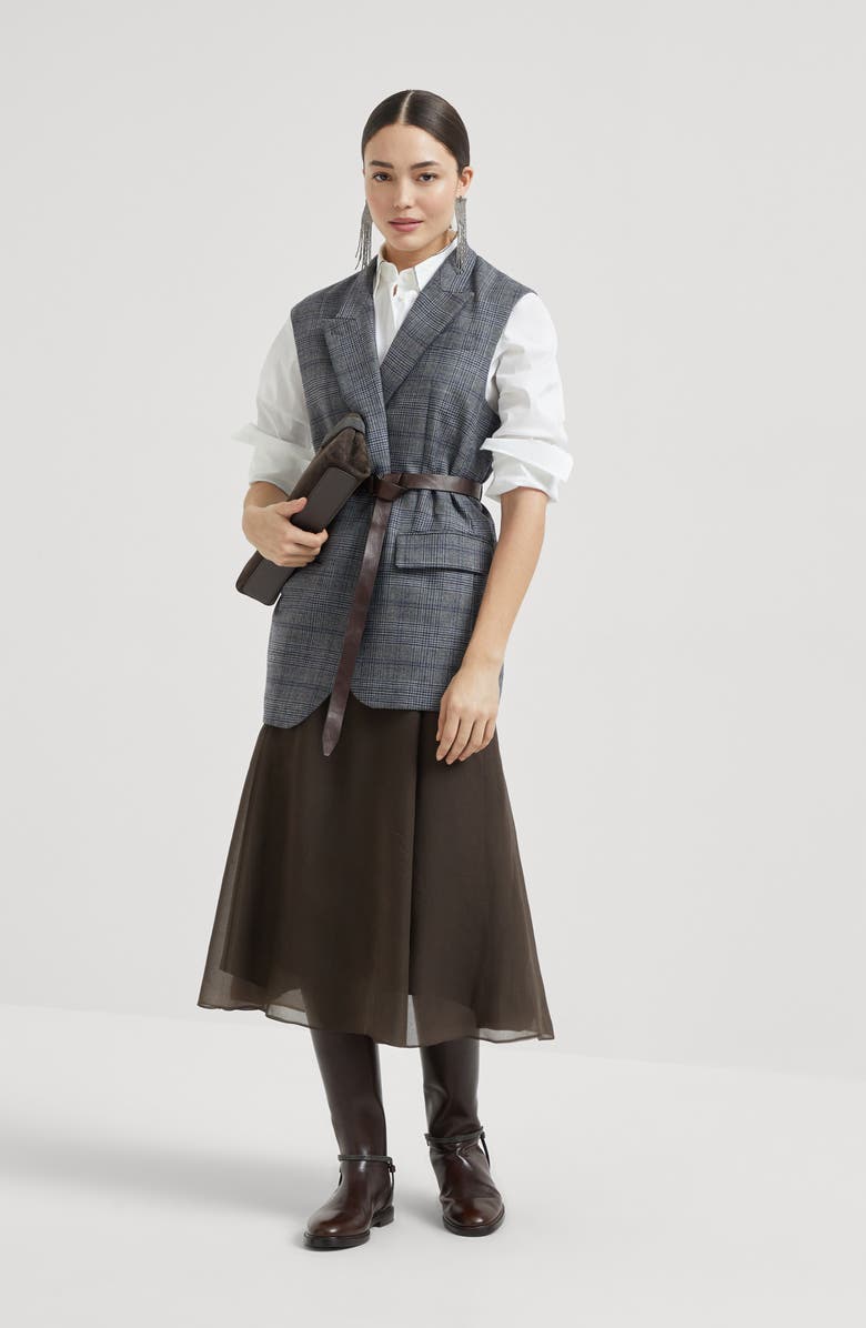 Brunello Cucinelli Circle skirt, Alternate, color, Cocoa