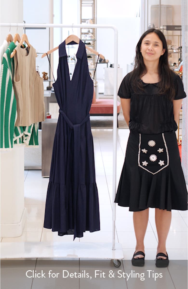 Linen Blend Halter Dress, sales video thumbnail