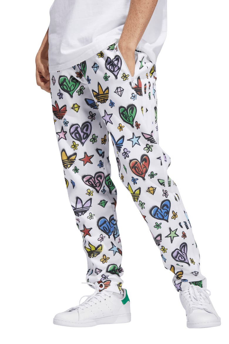 x Jeremy Scott Firebird Monogram Track Pants, Main, color, WHITE