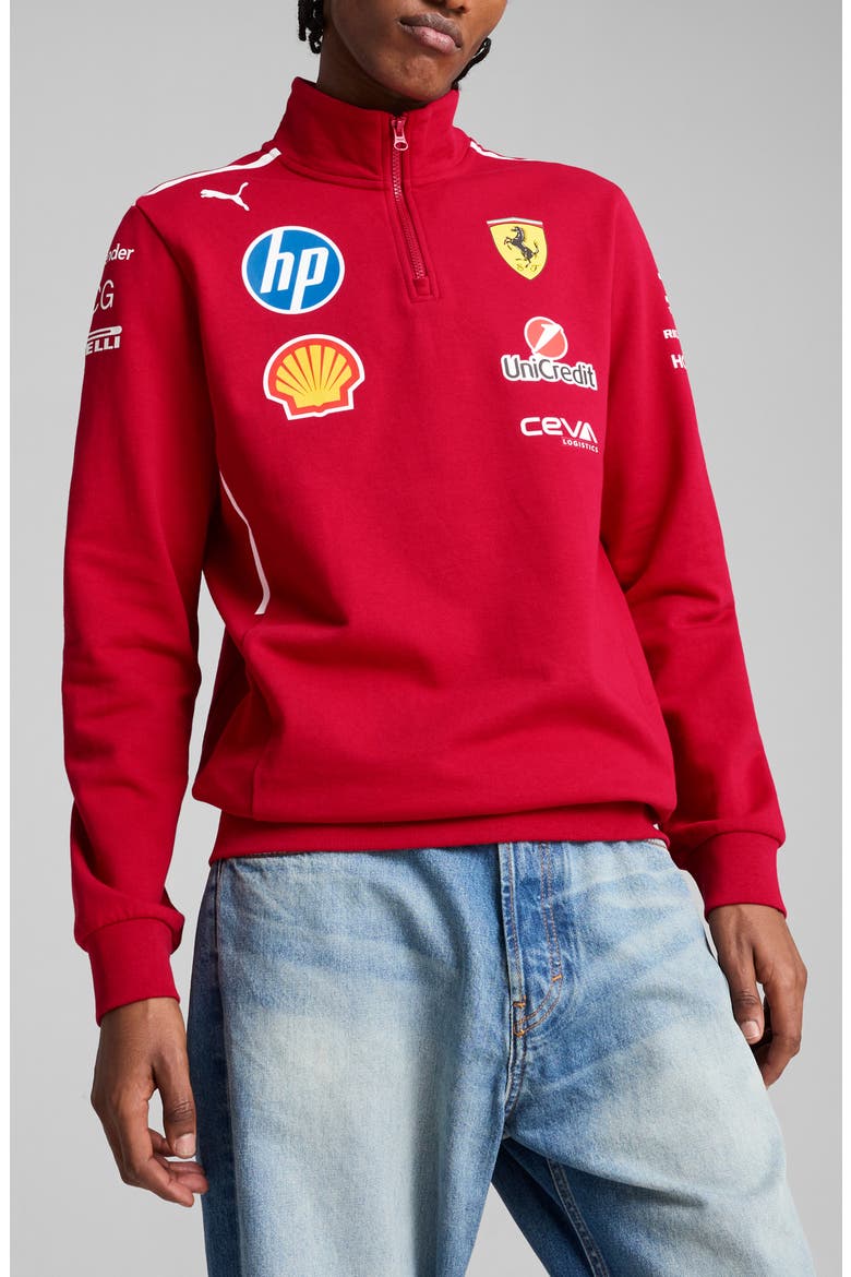 x 2025 Scuderia Ferrari HP Driver Quarter Zip Pullover, Main, color, DARK CHERRY