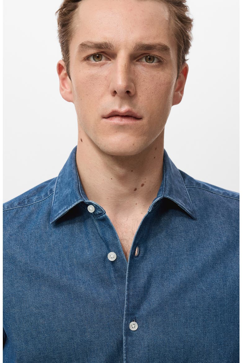 Denim Button-Up Shirt, Alternate, color, MEDIUM BLUE