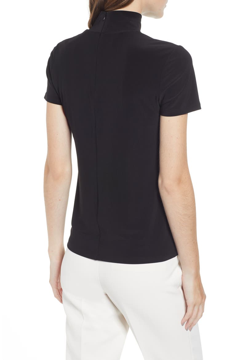 Short Sleeve Mock Neck Top, Alternate, color, ANNE BLACK