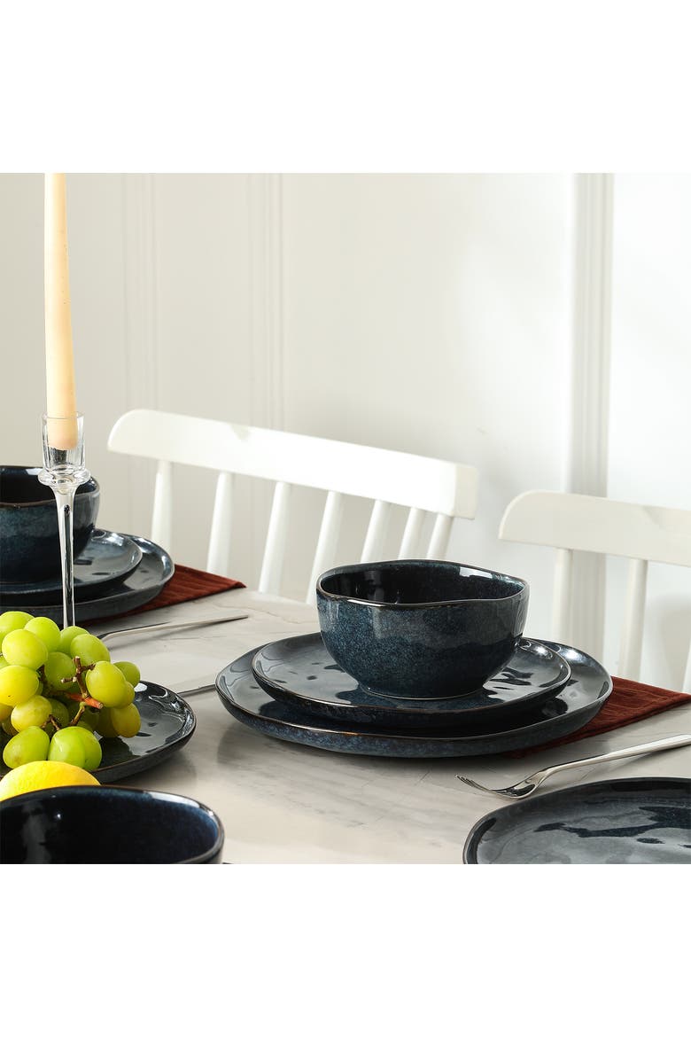 Mirella Stoneware 24-Piece Dinnerware Set, Alternate, color, Blue