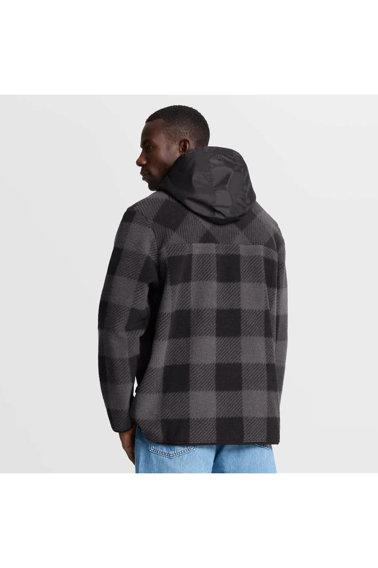 Men's Fanatics Black San Francisco 49ers Elements Plaid Polar Fleece Quarter-Zip Hoodie, Alternate, color, Black