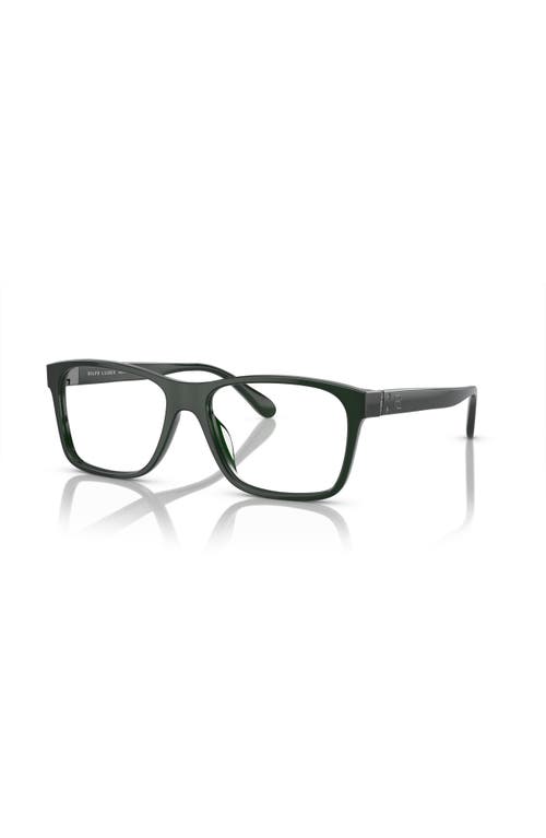 Ralph Lauren 56mm Rectangle Optical Glasses In Green