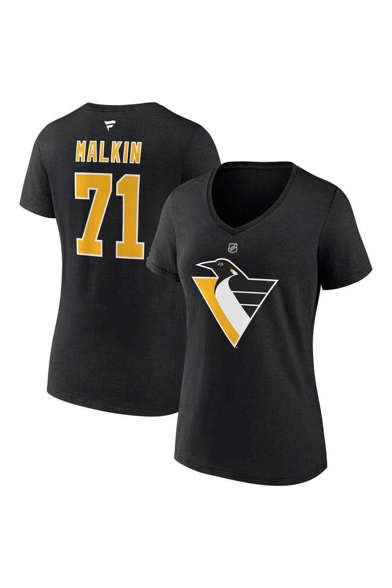 Women's Fanatics Branded Evgeni Malkin Black Pittsburgh Penguins Special Edition 2.0 Name & Number V-Neck T-Shirt, Main, color, Black