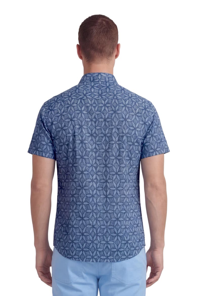 Tribal Mens Merino Wool Button-up Shirt, Alternate, color, TRIBAL BLUE