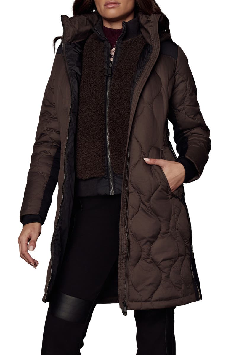 Alp N Rock Chamonix Water Repellent Quilted Coat, Main, color, Coffee