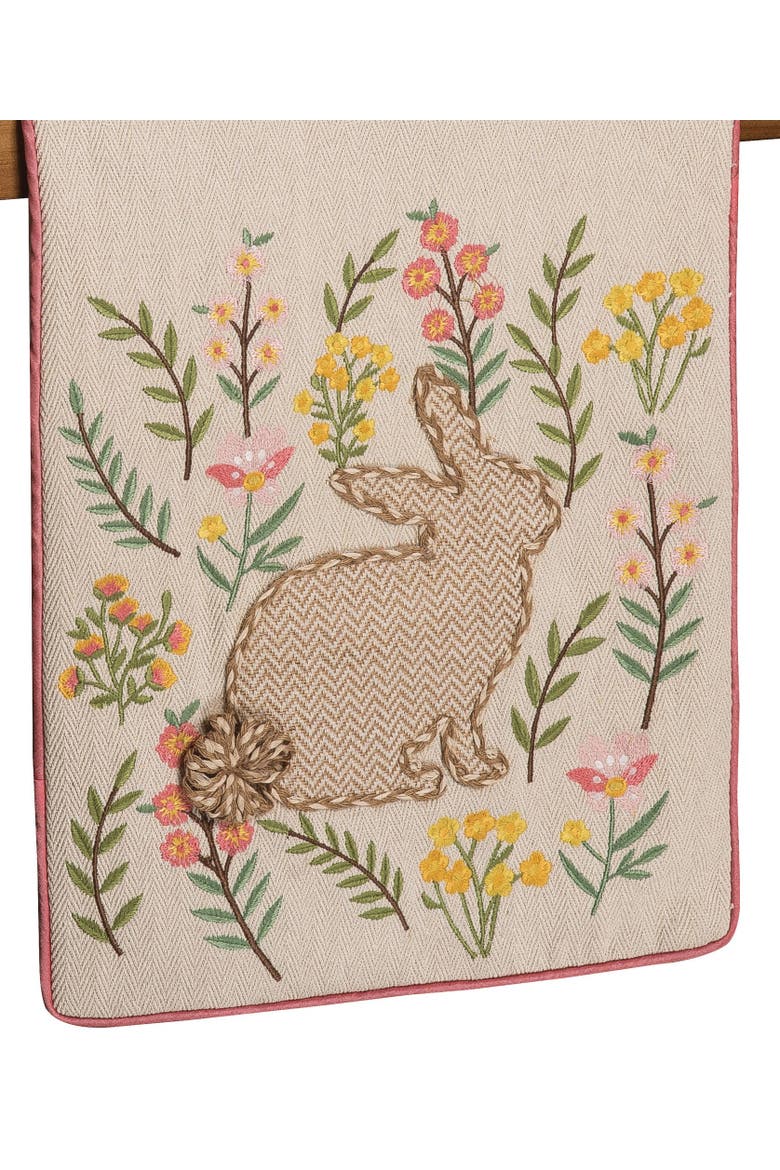 Garden Spring Easter Bunny Rabbit Decorative Table Runner 14" x 72", Alternate, color, Brown