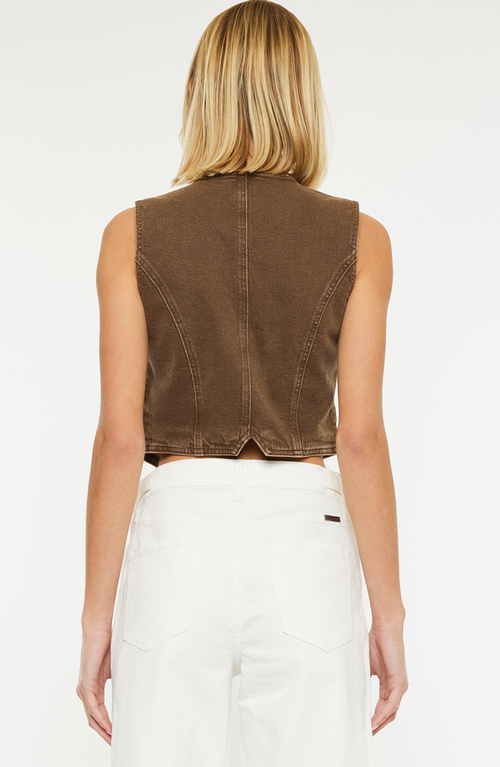 Kancan Vanya V-neck Vest In Brown