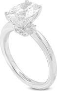 LuvMyJewelry Livia 14K White Gold Oval Lab Grown Diamond Hidden Halo Engagement Ring - 2.25 Ct