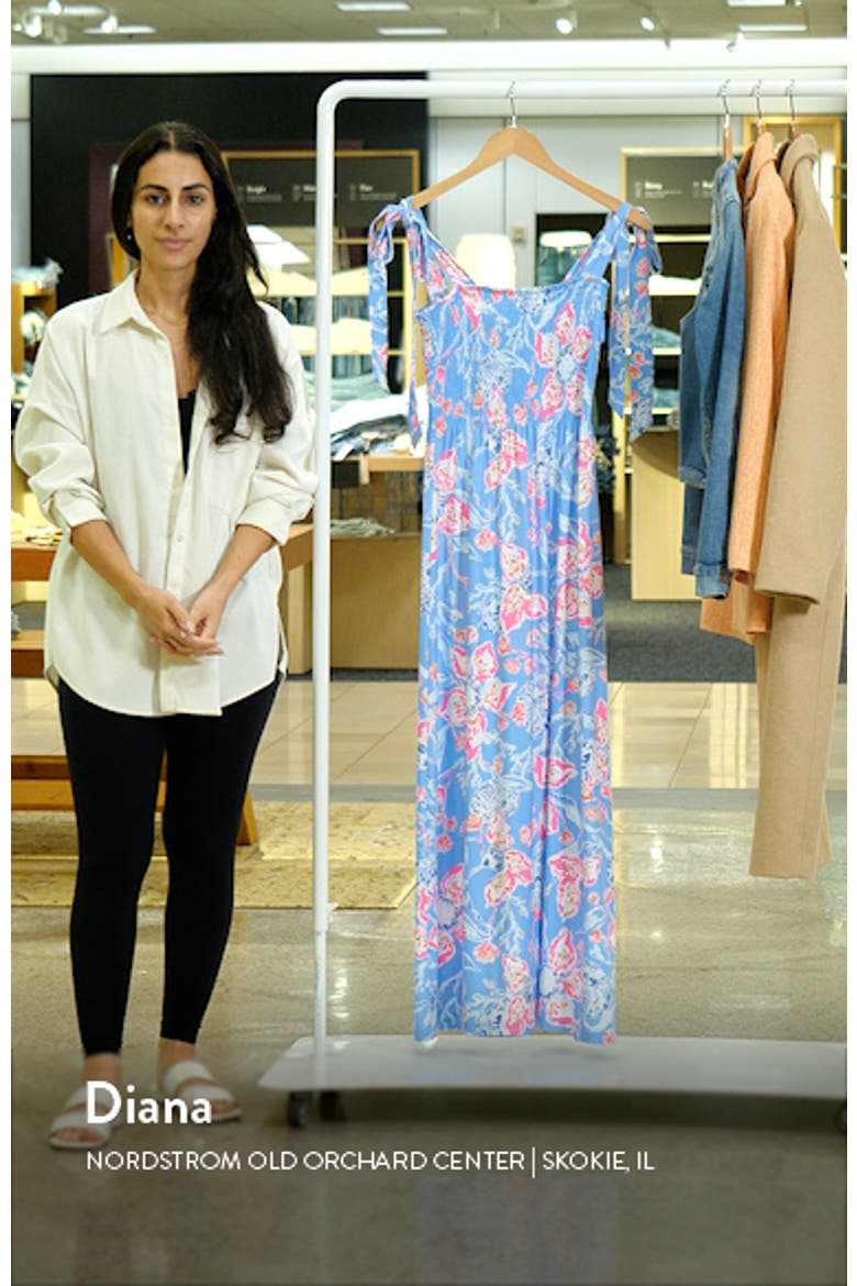 Kailua Floral Smocked Tie Shoulder Maxi Sundress video