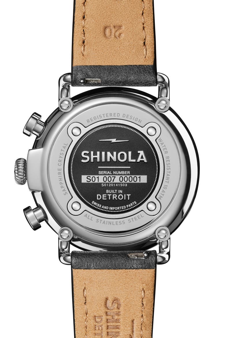 'The Runwell Chrono' Leather Strap Watch, 41mm, Alternate, color, CLOUDBLUE
