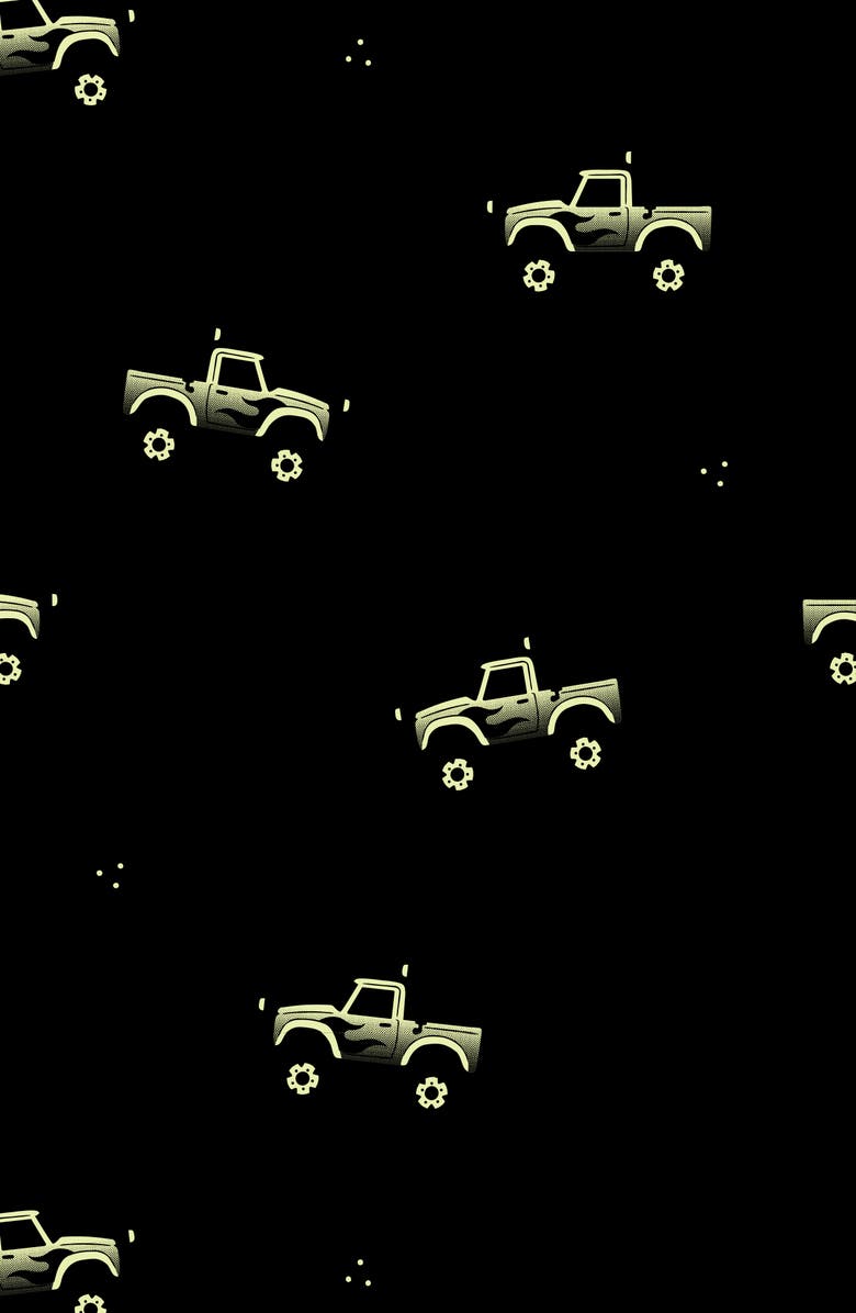 Petit Lem Kids' Monster Truck Print Fitted Two-Piece Organic Cotton Rib Pajamas, Alternate, color, 