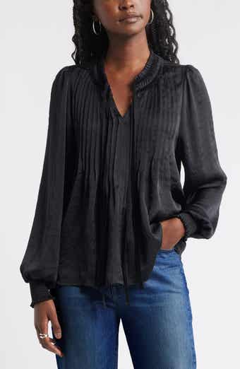 Treasure & Bond Pintuck Satin Top