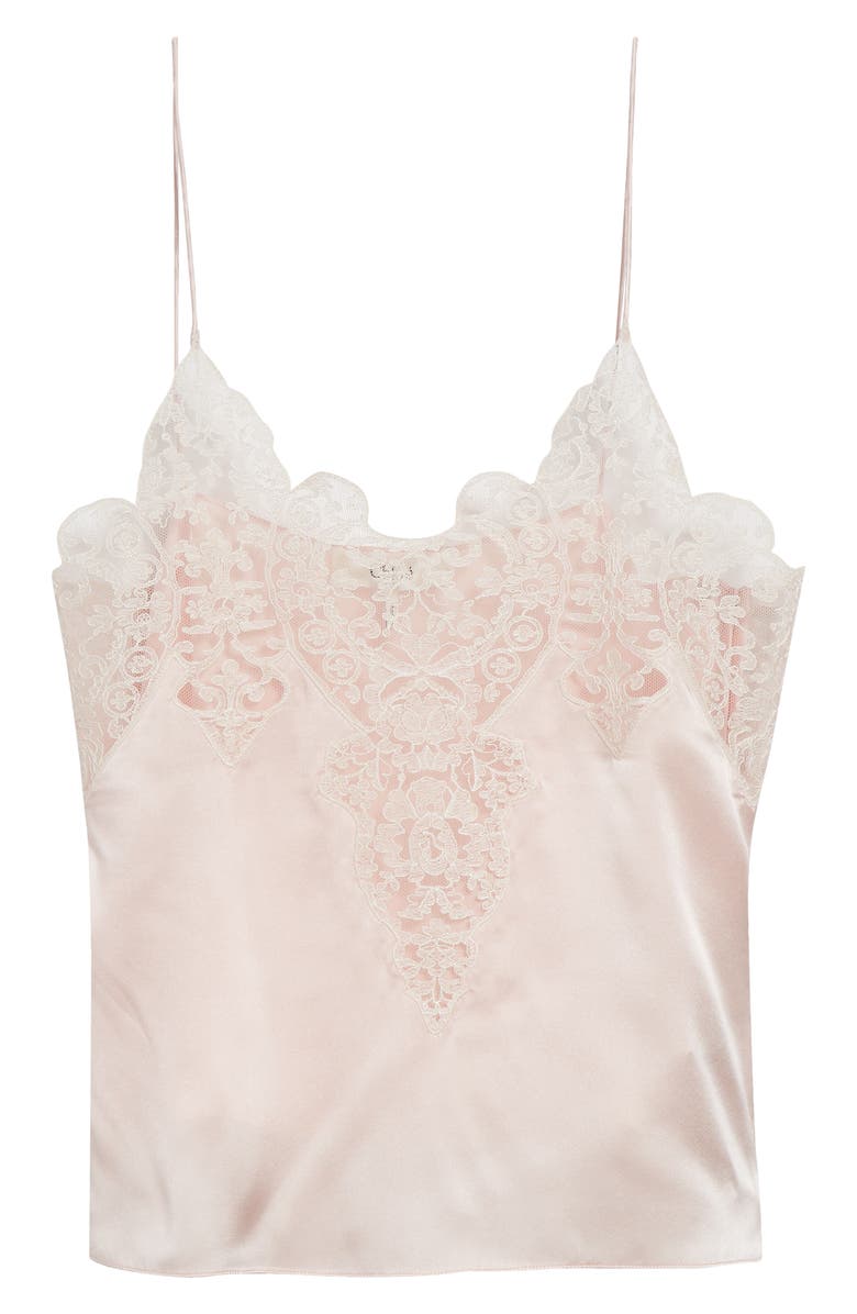 Chloé Washed Silk Satin & Lace Camisole, Alternate, color, Airy Pink
