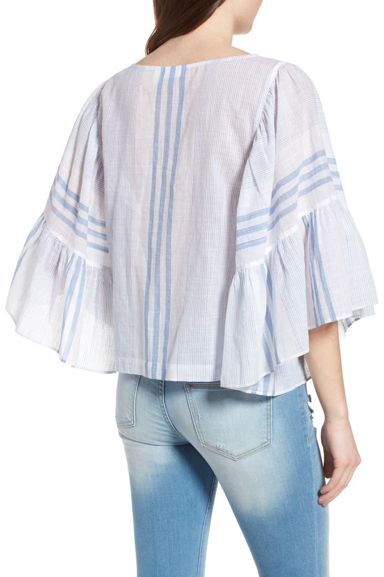 Stripe Ruffle Swing Top, Alternate, color, WHITE MIX STRIPE