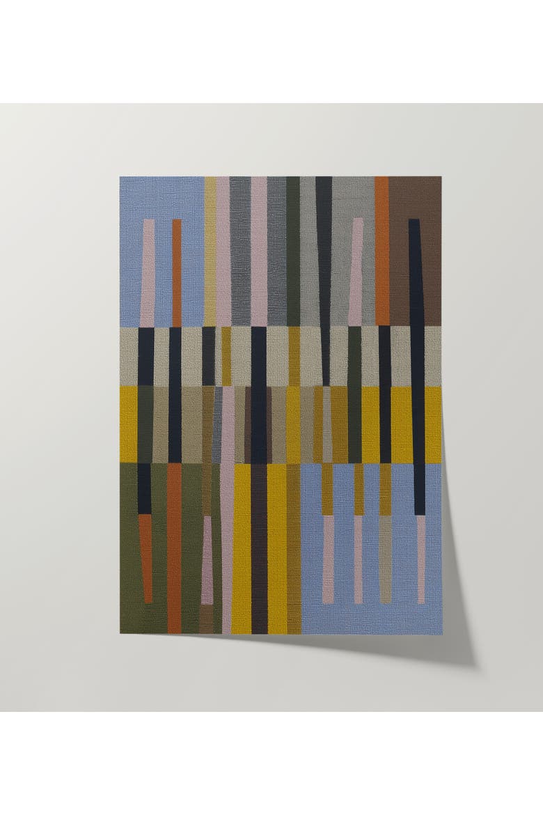 Woven Perspectives No. 09 Geometric Abstract Art Print, Alternate, color, Black Frame