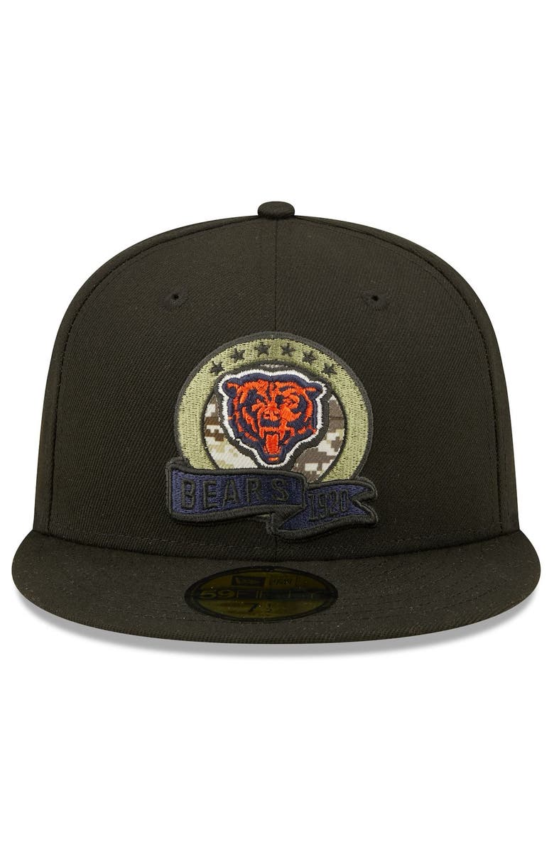 New Era Men's New Era Black Chicago Bears 2022 Salute To Service 59FIFTY Fitted Hat, Alternate, color,
