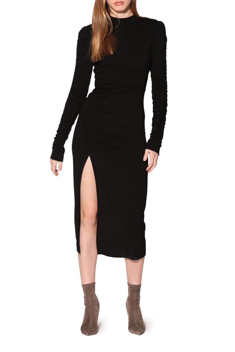 Connie Long Sleeve Dress, Main, color, BLACK