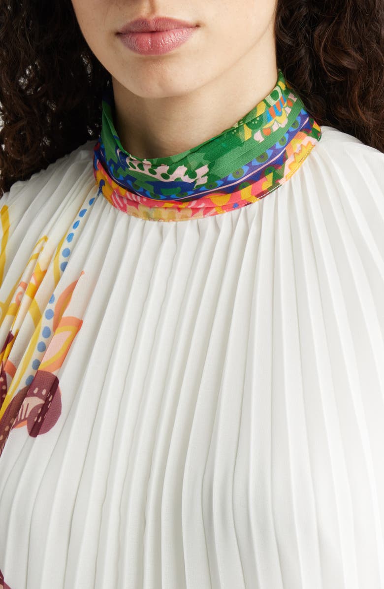 Elie Tahari The Reilley Placed Paisley Pleated Dress, Alternate, color, 