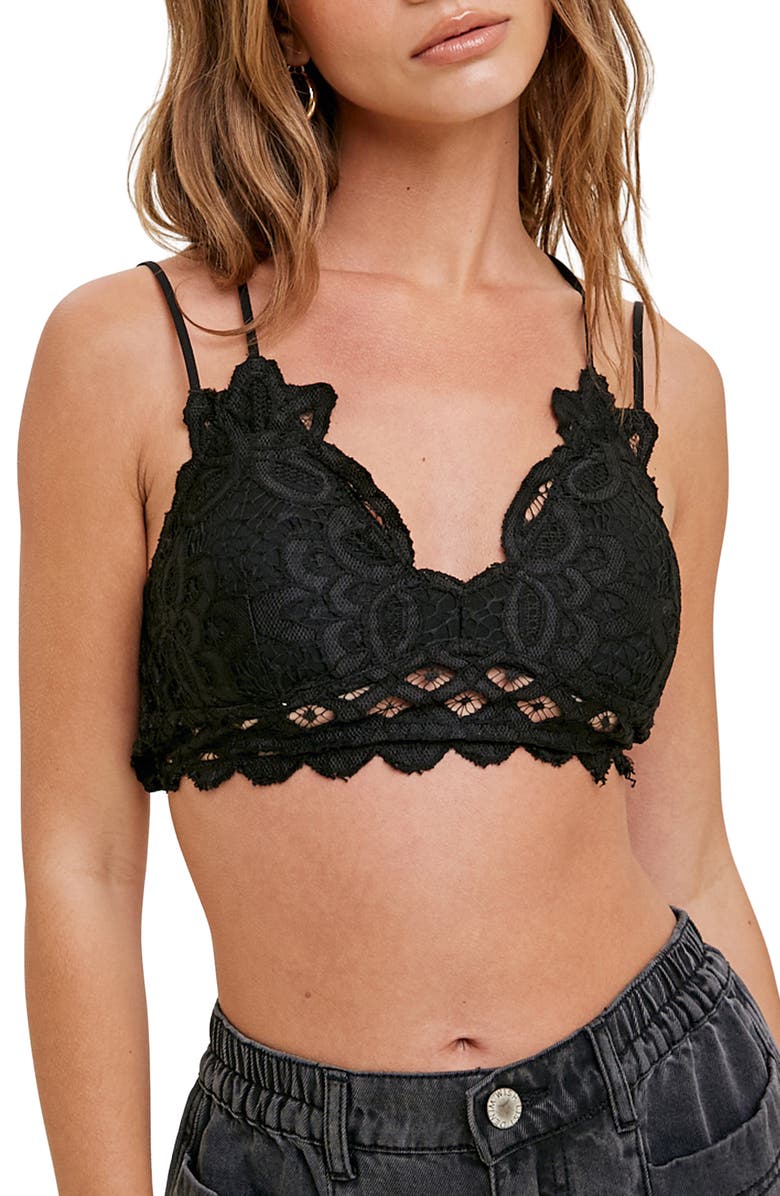 WISHLIST Double Strap Lace Bralette, Main, color, 