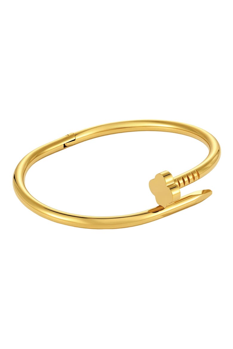 18k Gold Plate Bypass Nail Cuff, Main, color, GOLD