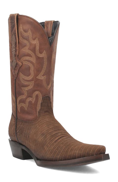The Duke Lizard Embossed Cowboy Boot (Men)
