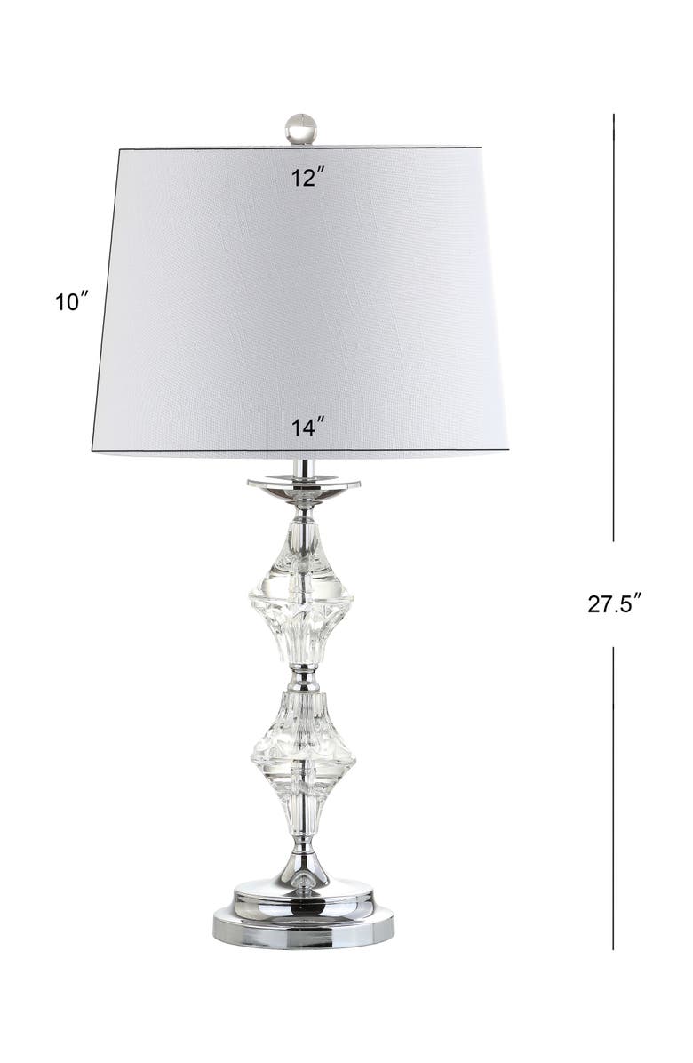 JONATHAN Y Madison 27.5" Crystal LED Table Lamp, Clear/Chrome, Alternate, color, Clear/Chrome