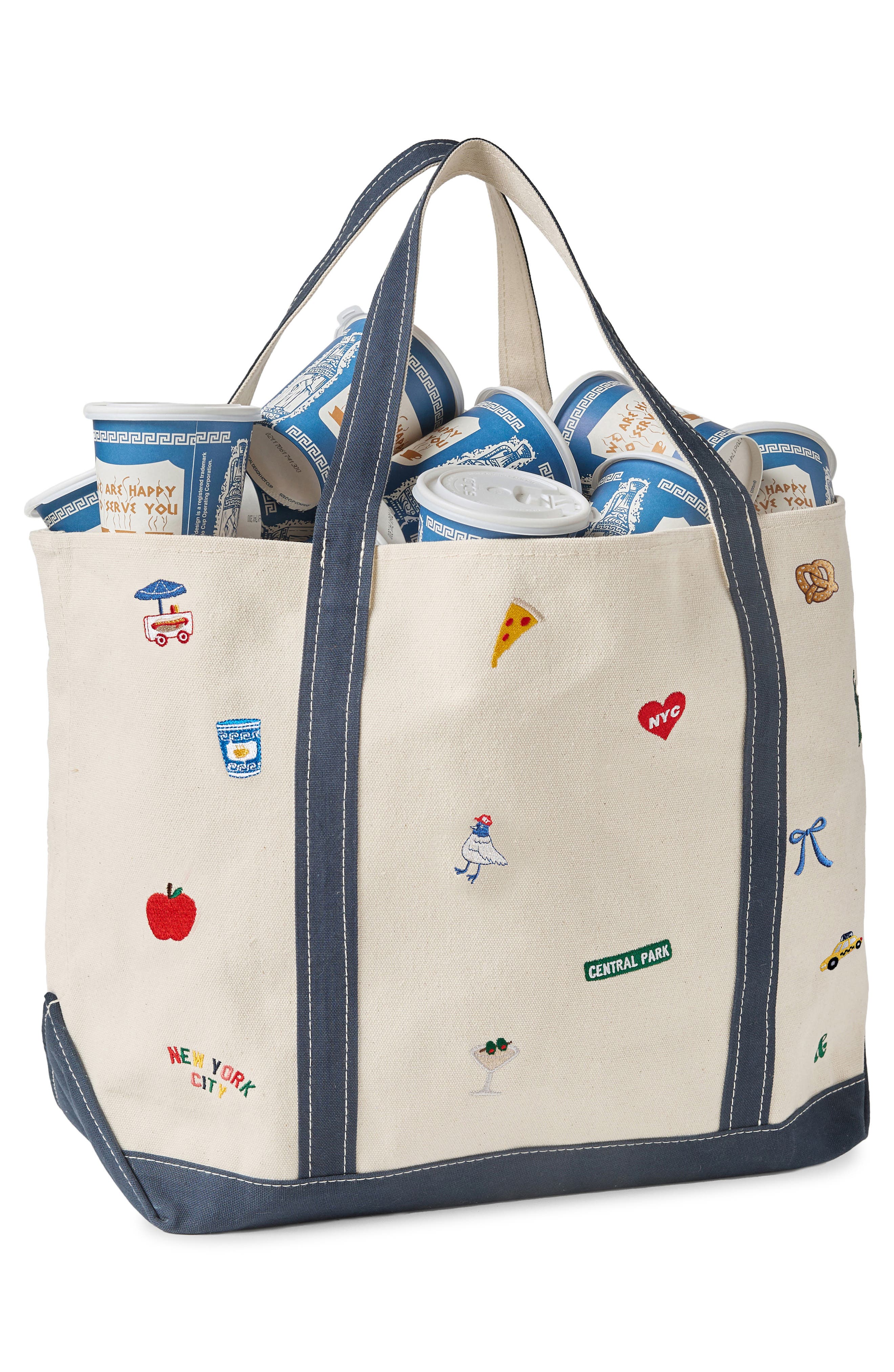 Alice & Wonder New York Icon Canvas Tote, Alternate, color, Natural / Colorful Icons