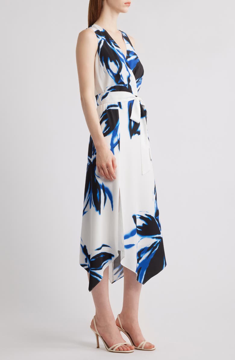 Anne Klein Print Sleeveless Asymmetric Midi Dress, Alternate, color, 