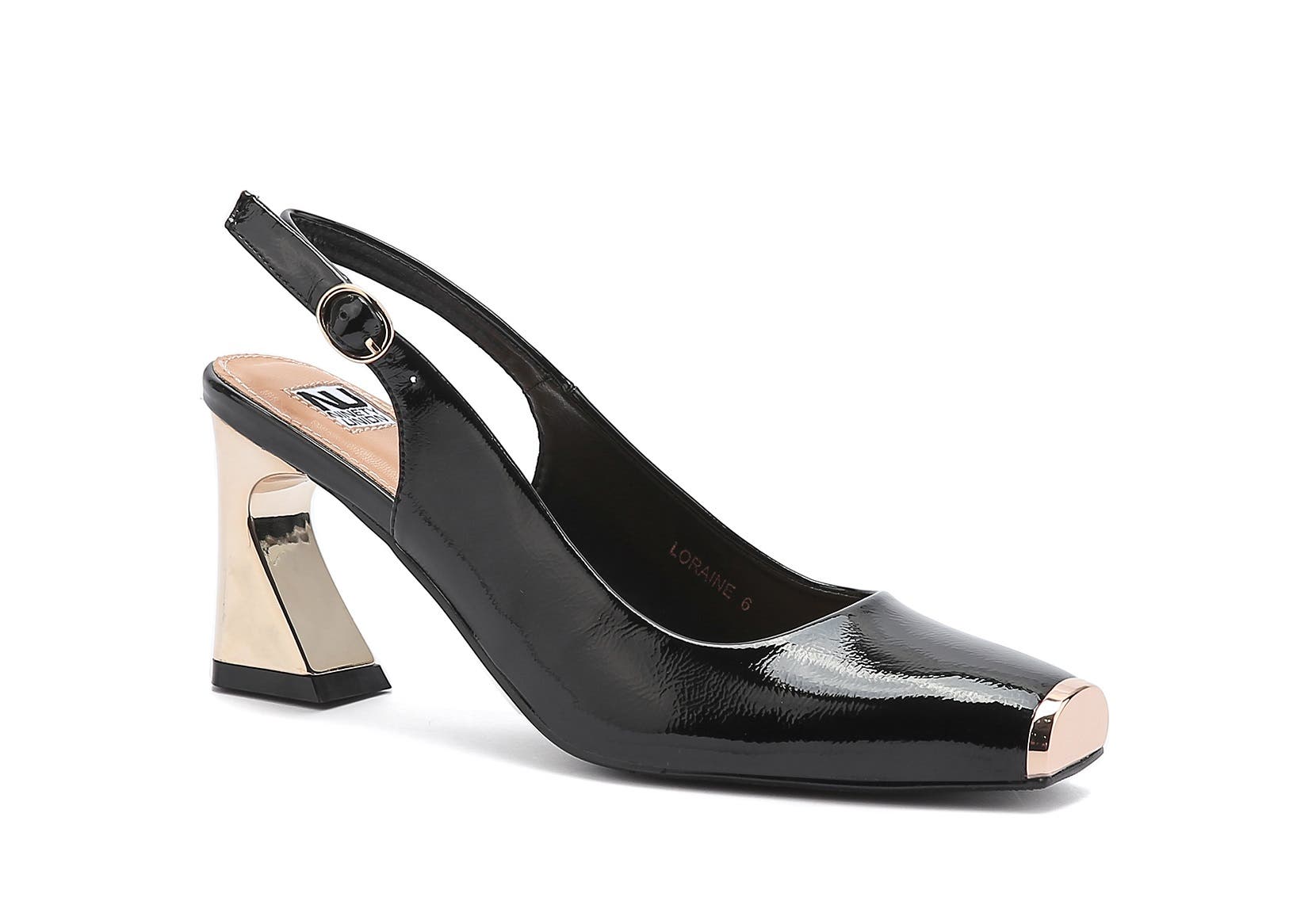NINETY UNION Metal Heel  Slingback Pump, Main, color, Black